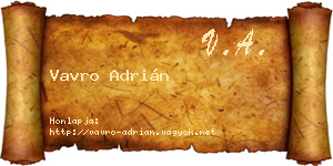 Vavro Adrián névjegykártya