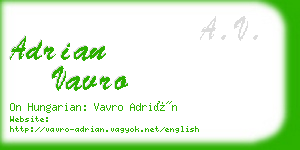 adrian vavro business card